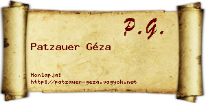 Patzauer Géza névjegykártya