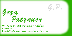 geza patzauer business card